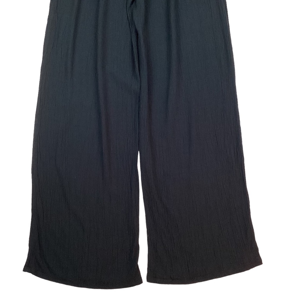 Three Dots Wide Leg Pant Black Crepe - Picture 7 of 14